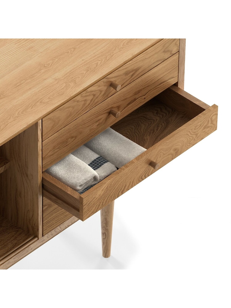 La Redoute Intérieurs Light Natural Wood Quilda Vintage 2 Door 4 Drawer Sideboard - Image 5 of 5