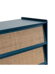 La Redoute Intérieurs Peacock Blue Taga Cane Detail Chest of 3 Drawers - Image 5 of 5