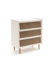 La Redoute Intérieurs Egg Shell Taga Cane Front 3 Drawer Chest of Drawers - Image 2 of 5