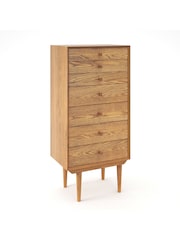 La Redoute Intérieurs Light Oak Quilda Vintage 7 Drawer Tallboy - Image 3 of 4