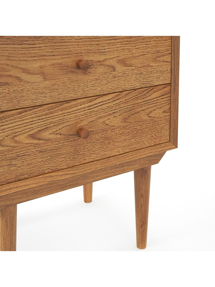 La Redoute Intérieurs Light Oak Quilda Vintage 7 Drawer Tallboy - Image 4 of 4