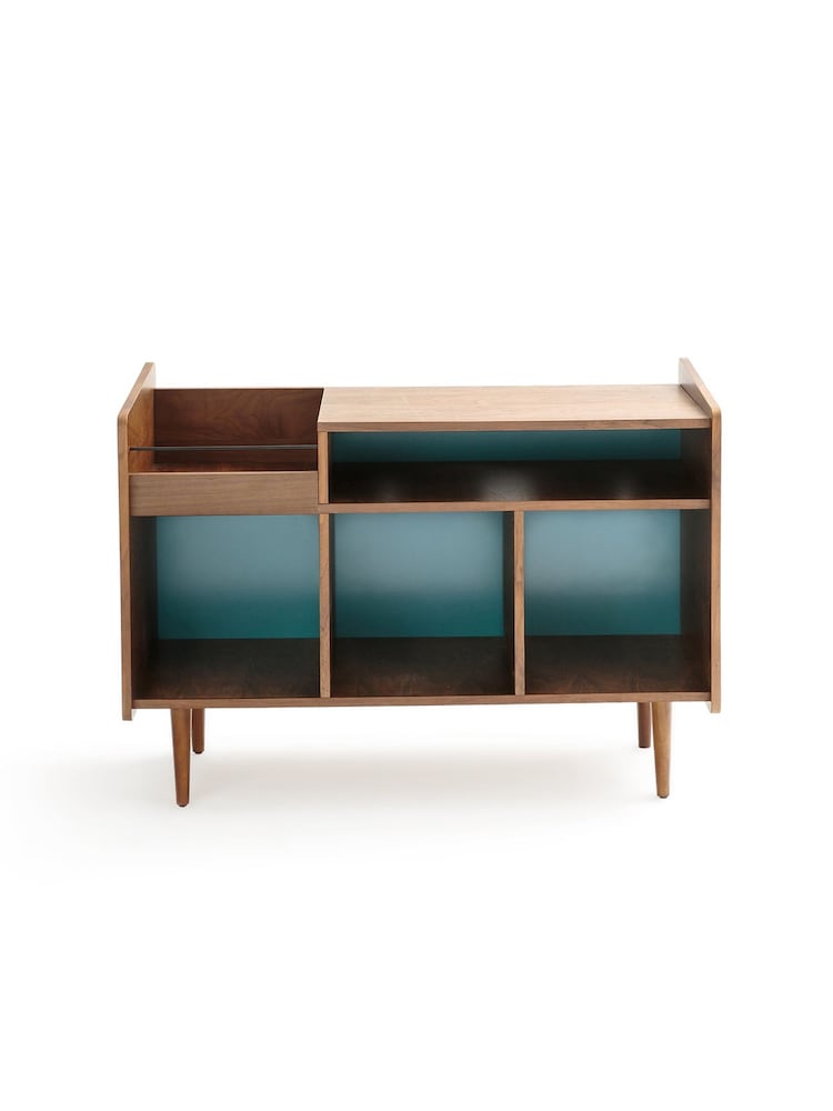 La Redoute Intérieurs Walnut Ronda Walnut Veneer Vintage Vinyl Storage - Image 2 of 5