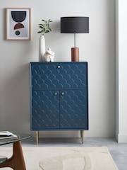 La Redoute Intérieurs Prussian Blue Luxore Pine Bar Cabinet - Image 1 of 5