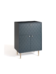 La Redoute Intérieurs Prussian Blue Luxore Pine Bar Cabinet - Image 2 of 5