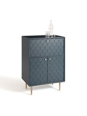 La Redoute Intérieurs Prussian Blue Luxore Pine Bar Cabinet - Image 3 of 5