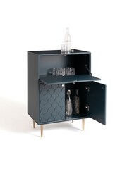 La Redoute Intérieurs Prussian Blue Luxore Pine Bar Cabinet - Image 4 of 5