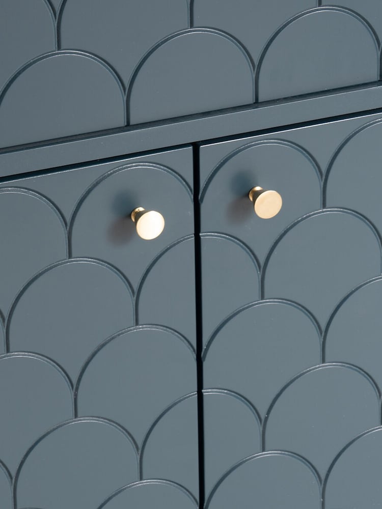 La Redoute Intérieurs Prussian Blue Luxore Pine Bar Cabinet - Image 5 of 5