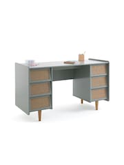 La Redoute Intérieurs Light Khaki Green Taga Double Unit 6 Drawer Desk - Image 2 of 6