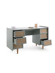 La Redoute Intérieurs Light Khaki Green Taga Double Unit 6 Drawer Desk - Image 3 of 6
