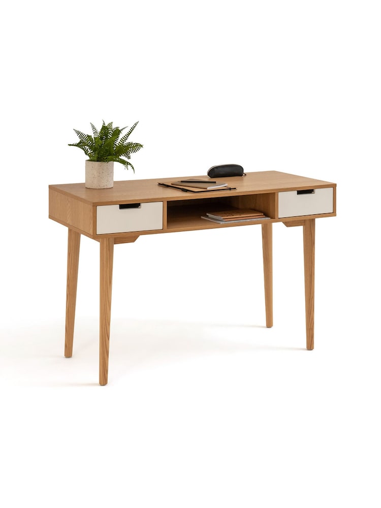La Redoute Intérieurs White Wood Jimi Vintage Style Desk - Image 2 of 5