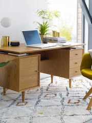 La Redoute Intérieurs Oak Quilda Vintage Large Desk - Image 1 of 5