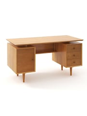 La Redoute Intérieurs Oak Quilda Vintage Large Desk - Image 3 of 5