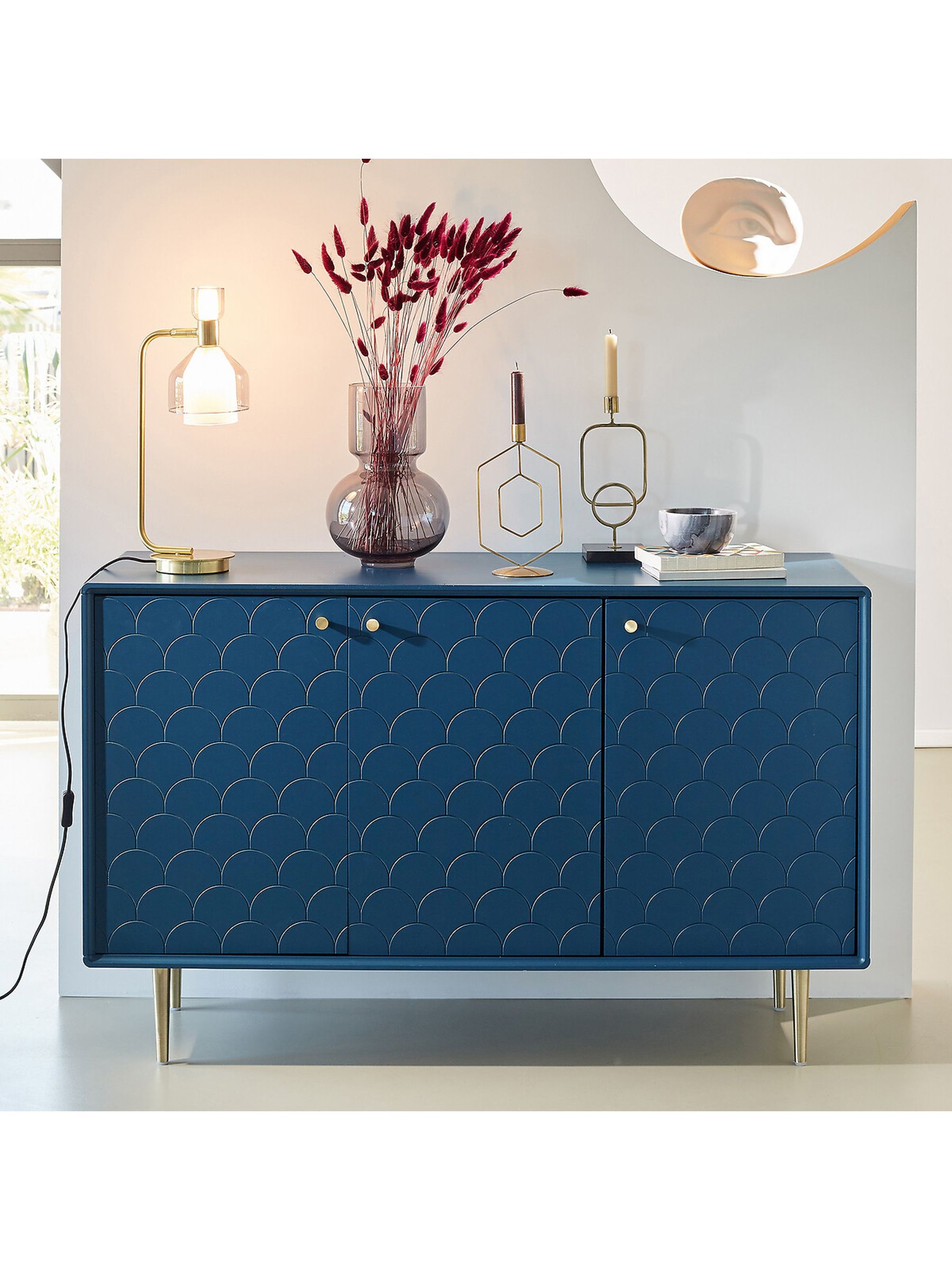 Buy La Redoute Intérieurs Prussian Blue Luxore Buffet Sideboard from ...