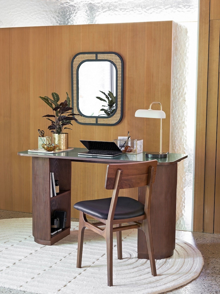La Redoute Intérieurs Walnut and Green Fratti Desk - Image 1 of 7