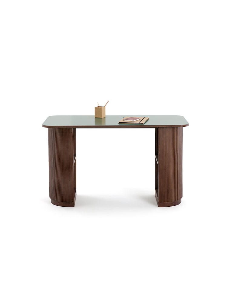 La Redoute Intérieurs Walnut and Green Fratti Desk - Image 2 of 7