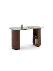 La Redoute Intérieurs Walnut and Green Fratti Desk - Image 3 of 7