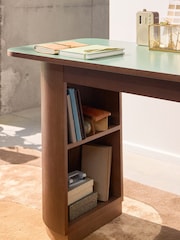 La Redoute Intérieurs Walnut and Green Fratti Desk - Image 4 of 7