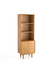 La Redoute Intérieurs Oak Quilda 3 Compartment 3 Drawer Vintage Bookcase - Image 2 of 6