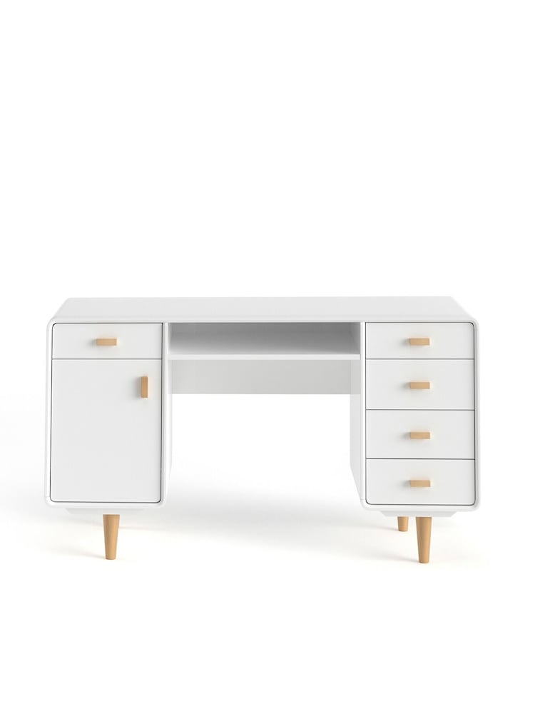 La Redoute Intérieurs White Jimi Double Pedestal Desk - Image 2 of 4
