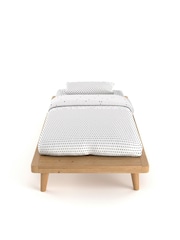 La Redoute Intérieurs Oak Stained Pine Jimi Platform Bed with Shelf - Image 1 of 5
