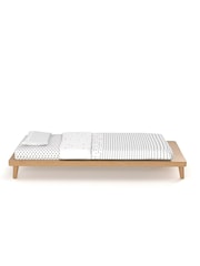 La Redoute Intérieurs Oak Stained Pine Jimi Platform Bed with Shelf - Image 3 of 5