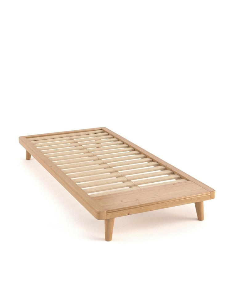 La Redoute Intérieurs Oak Stained Pine Jimi Platform Bed with Shelf - Image 5 of 5
