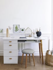 La Redoute Intérieurs White Jimi 4 Drawer Desk - Image 1 of 4