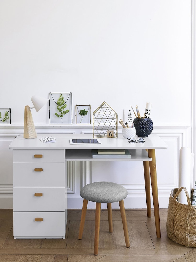 La Redoute Intérieurs White Jimi 4 Drawer Desk - Image 1 of 4