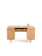 La Redoute Intérieurs Light Wood Jimi Double Pedestal Desk - Image 1 of 6