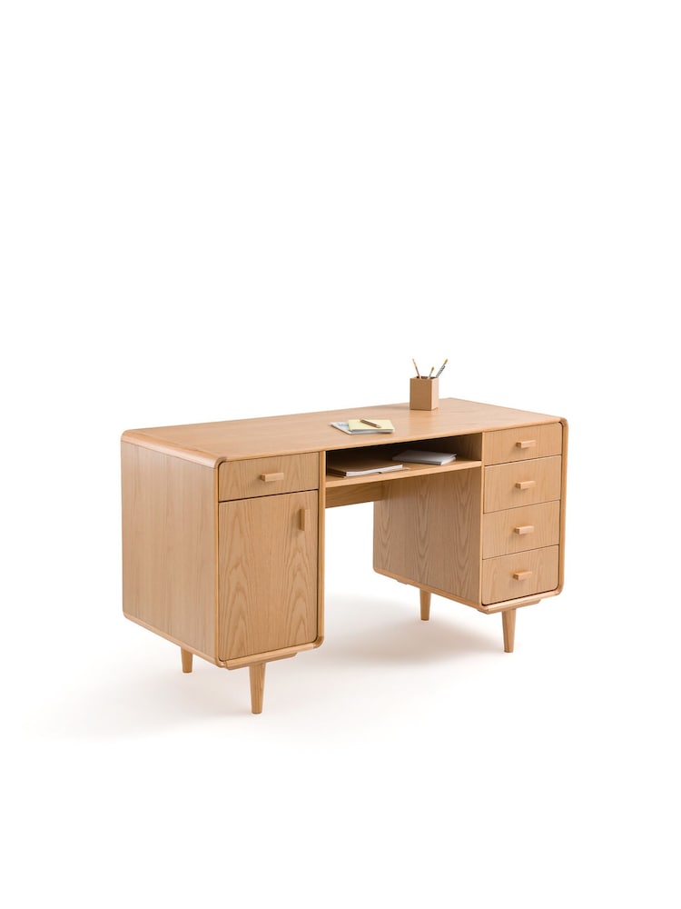 La Redoute Intérieurs Light Wood Jimi Double Pedestal Desk - Image 2 of 6