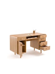 La Redoute Intérieurs Light Wood Jimi Double Pedestal Desk - Image 3 of 6
