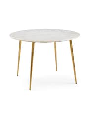 La Redoute Intérieurs White Luxore Marble 4 Seater Dining Table - Image 2 of 6