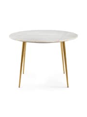 La Redoute Intérieurs White Luxore Marble 4 Seater Dining Table - Image 3 of 6