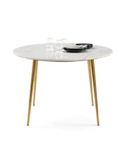 La Redoute Intérieurs White Luxore Marble 4 Seater Dining Table - Image 4 of 6