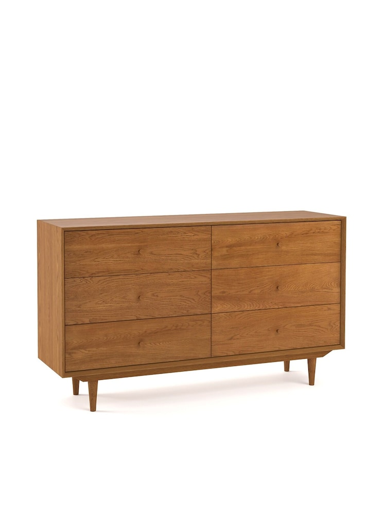 La Redoute Intérieurs Light Oak Quilda Wooden Chest of 6 Drawers - Image 2 of 4