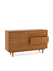 La Redoute Intérieurs Light Oak Quilda Wooden Chest of 6 Drawers - Image 3 of 4