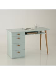 La Redoute Intérieurs Grey Green Jimi 4 Drawer Desk - Image 1 of 4