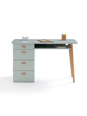 La Redoute Intérieurs Grey Green Jimi 4 Drawer Desk - Image 3 of 4