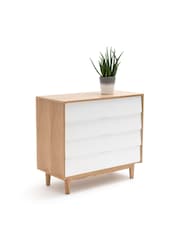 La Redoute Intérieurs White and Wood Jimi Chest of 4 Drawers - Image 3 of 4