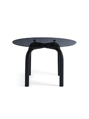 La Redoute Intérieurs Black Polly Smoked 4 Seater Glass and Steel Dining Table - Image 2 of 4