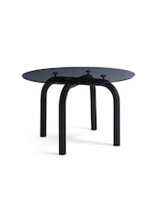La Redoute Intérieurs Black Polly Smoked 4 Seater Glass and Steel Dining Table - Image 3 of 4