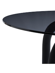 La Redoute Intérieurs Black Polly Smoked 4 Seater Glass and Steel Dining Table - Image 4 of 4