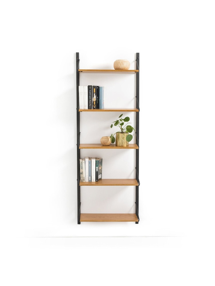 La Redoute Intérieurs Oak Quilda Wall Mounted Vintage Narrow Ladder Bookcase - Image 2 of 5