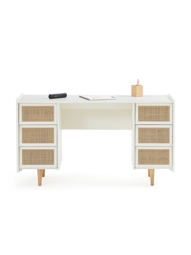 La Redoute Intérieurs Egg Shell Taga Double Unit 6 Drawer Desk - Image 1 of 5