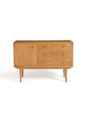 La Redoute Intérieurs Oak Quilda Vintage 2 Door 4 Drawer Small Sideboard - Image 1 of 5