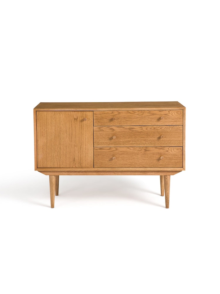 La Redoute Intérieurs Oak Quilda Vintage 2 Door 4 Drawer Small Sideboard - Image 1 of 5