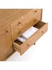 La Redoute Intérieurs Oak Quilda Vintage 2 Door 4 Drawer Small Sideboard - Image 4 of 5