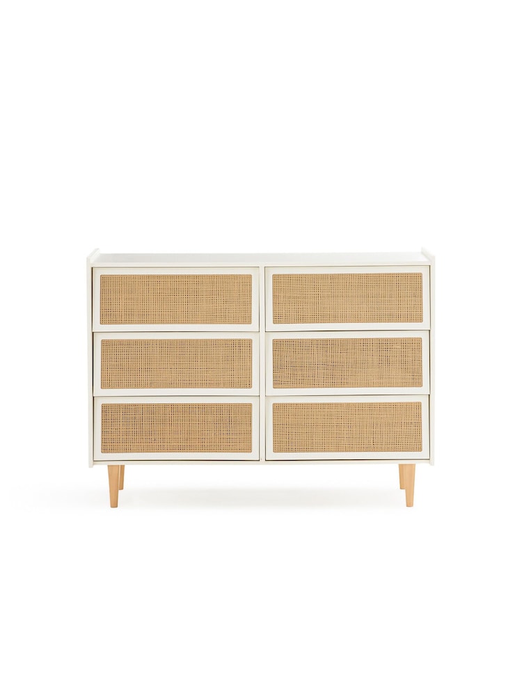 La Redoute Intérieurs Egg Shell Taga Cane Front 6 Drawer Chest of Drawers - Image 1 of 4