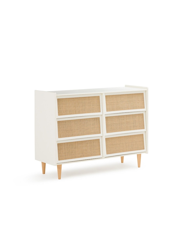 La Redoute Intérieurs Egg Shell Taga Cane Front 6 Drawer Chest of Drawers - Image 2 of 4