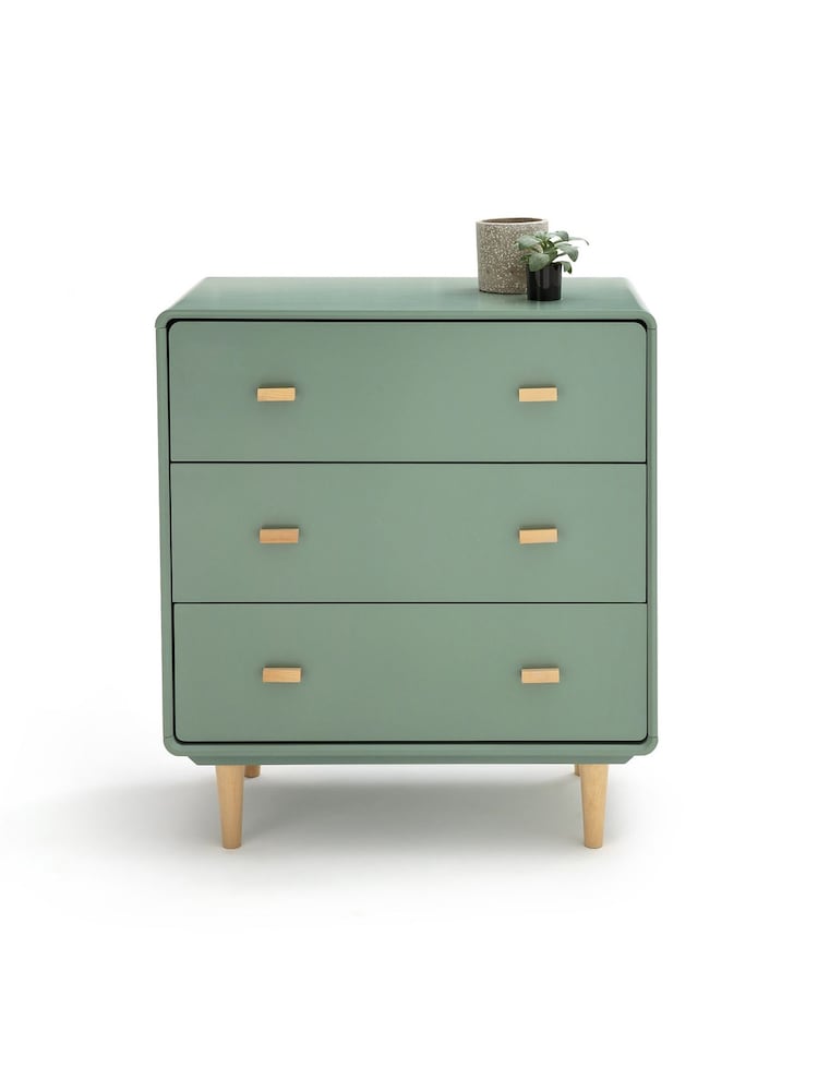 La Redoute Intérieurs Grey Green Jimi 3 Drawer Chest - Image 1 of 4